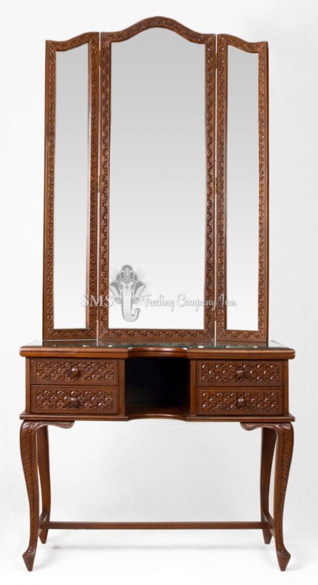 Dresser with Folding Mirrors