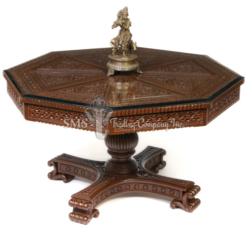 Octagonal Table with Pedestal Base