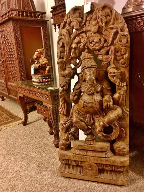 3 ft Natural Finish Ganesha Panel