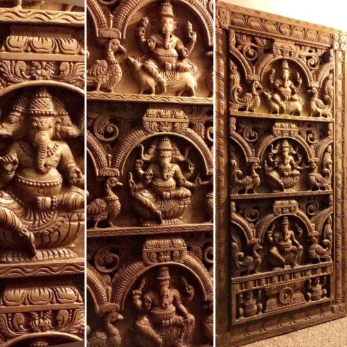 23 in x 4 ft Natural Finish Ganesha Panel