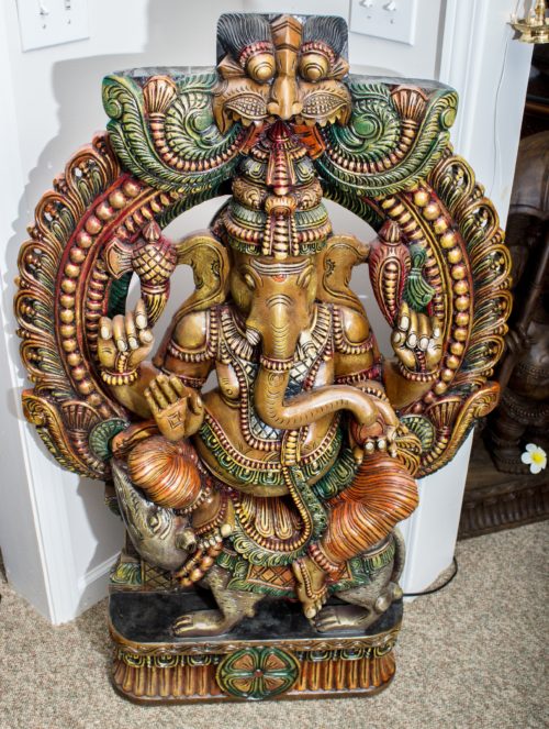 27 in x 4 ft Colored Ganesha Prabha Sculpture
